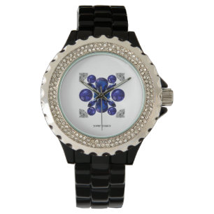 Reloj De Pulsera Sapphire Diamond Gemstone Art Blue