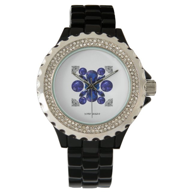 Reloj De Pulsera Sapphire Diamond Gemstone Art Blue (Anverso)