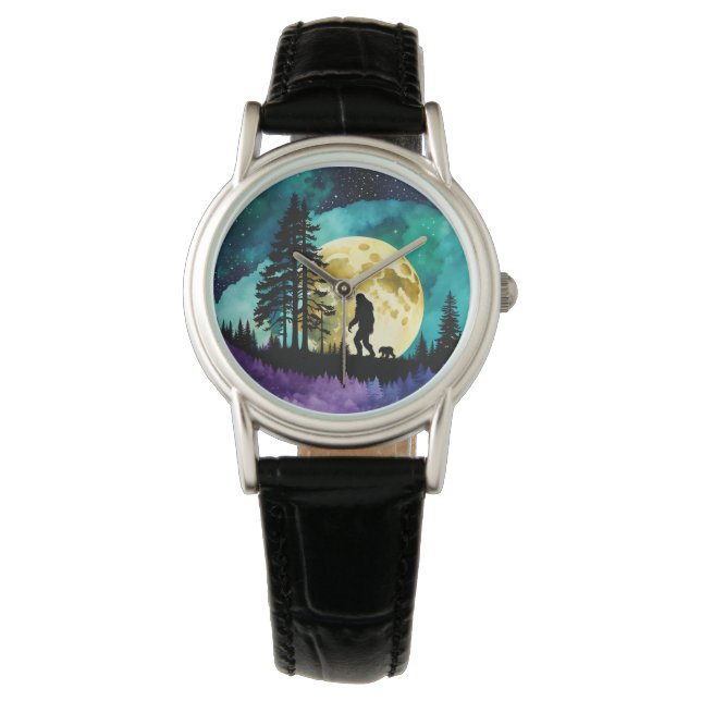 Reloj De Pulsera Sasquatch y Oso en la montaña (Anverso)