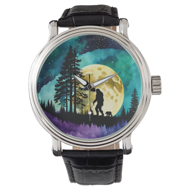 Reloj De Pulsera Sasquatch y Oso en la montaña (Anverso)