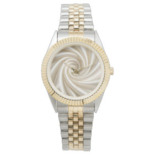 Reloj De Pulsera Satin de Marfil Girado Abstracto