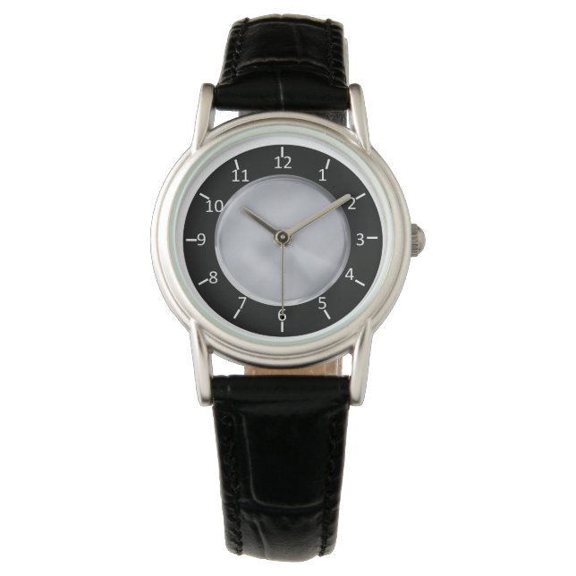 Reloj De Pulsera SBS Black and Silver Classic Black Leather (Anverso)
