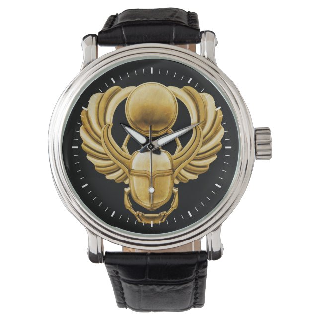 Reloj De Pulsera Scarab egipcio de oro (Anverso)