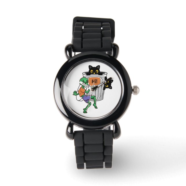 Reloj De Pulsera Scaredy Cat Halloween (Anverso)