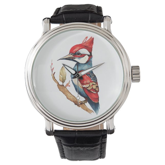 Reloj De Pulsera Scarlet Escudo Woodpecker (Anverso)