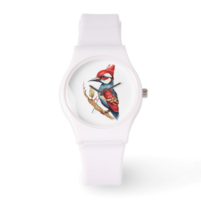 Reloj De Pulsera Scarlet Escudo Woodpecker (Anverso)