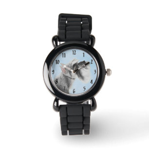 Reloj De Pulsera Schnauzer (Gigante, Estándar)  Pintura - Arte de P