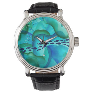 Reloj De Pulsera Schooling Fish Watercolor Watch