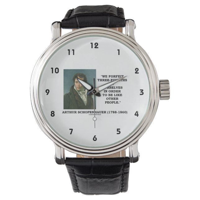Reloj De Pulsera Schopenhauer Nos Perdemos Tres Cuartas Partes (Anverso)