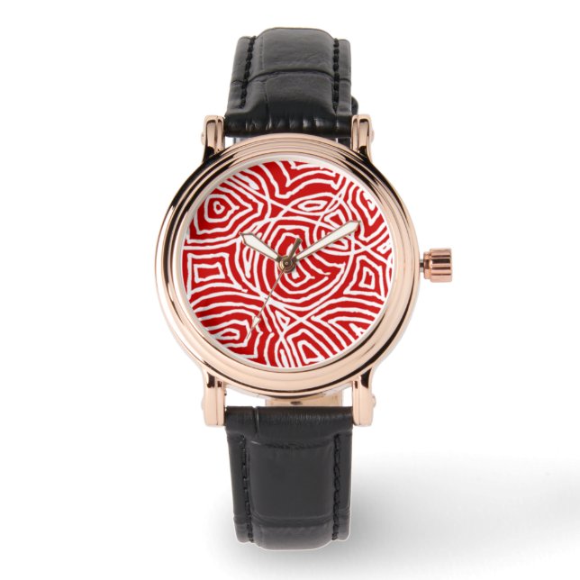 Reloj De Pulsera Scribbleprint rojo (Anverso)