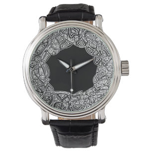 Reloj De Pulsera Scribbleprints en blanco y negro