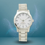 Reloj De Pulsera Script de nombres de monograma de oro blanco plate<br><div class="desc">Elegante Monograma dorado con guión de nombre. Fácilmente personalizado como regalo para la familia y amigos.</div>