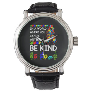 Reloj De Pulsera Sé amable de la conciencia del autismo ASL la ama