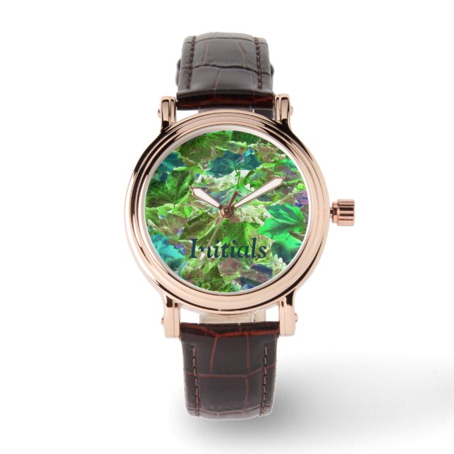 Reloj De Pulsera Se inicia la naturaleza de las hojas verdes botáni (Anverso)