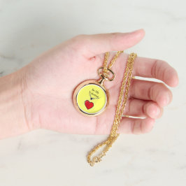 Reloj De Pulsera Sé mi corazón rojo valentino en amarillo