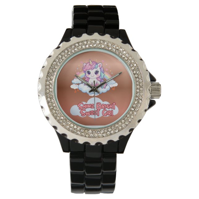 Reloj De Pulsera Sé Tu Propio Arcoíris Cute Unicornio  (Anverso)