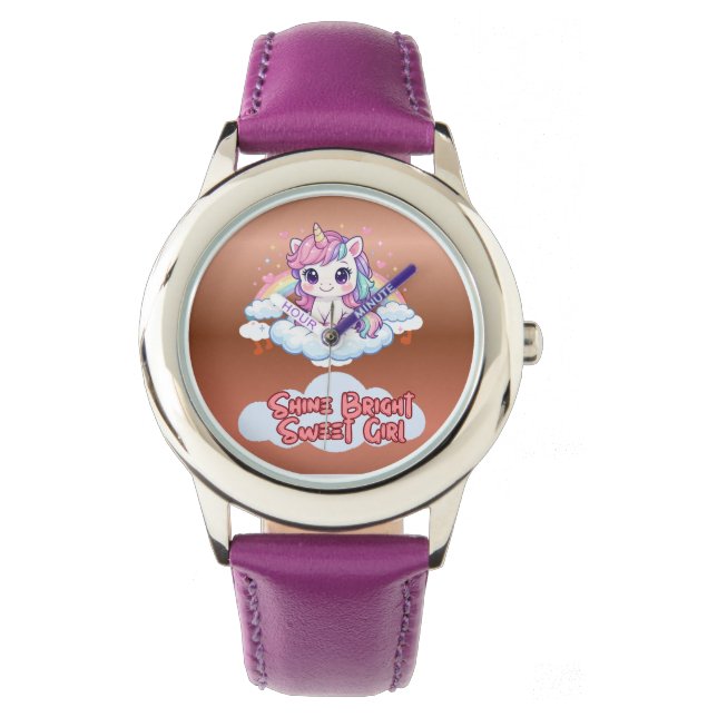 Reloj De Pulsera Sé Tu Propio Arcoíris Lindo Unicornio  (Anverso)