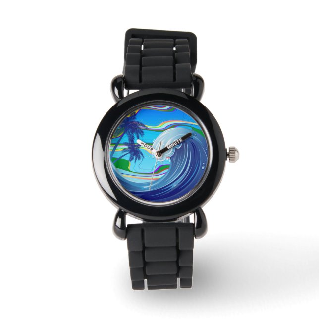 Reloj De Pulsera Sea Ocean big Wave Water watts (Anverso)