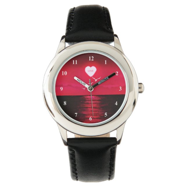Reloj De Pulsera Sea Sunset Black Red Watch (Anverso)