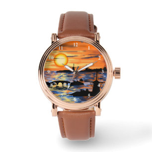 Reloj De Pulsera Sea Sunset Watch Gift - Painting