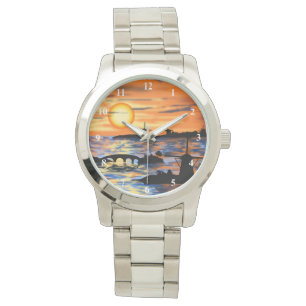 Reloj De Pulsera Sea Sunset Watch Gift - Painting