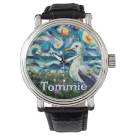 Reloj De Pulsera Seagull Van Gogh Style Beach Personalized