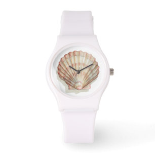 Reloj De Pulsera Seashell rosado y poner crema