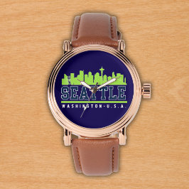 Reloj De Pulsera Seattle Washington Skyline City