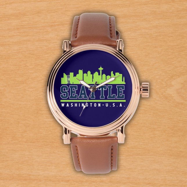 Reloj De Pulsera Seattle Washington Skyline City (Subido por el creador)