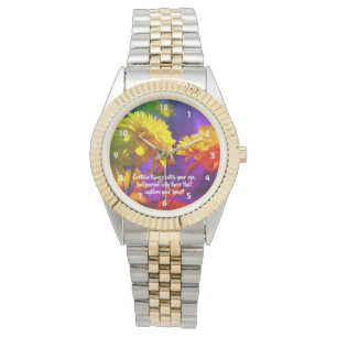Reloj De Pulsera Seguir la cita Inspiradora de tus flores de corazó
