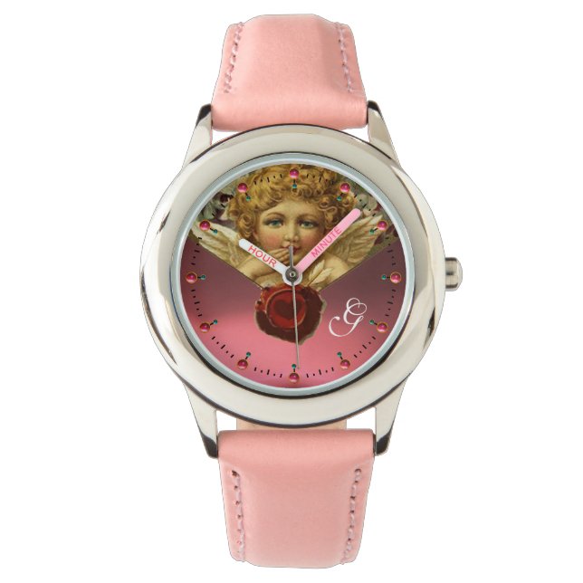 RELOJ DE PULSERA SELLO DE CERRADURA CARDÍACA DE ANGEL,MONOGRAMA DE  (Anverso)