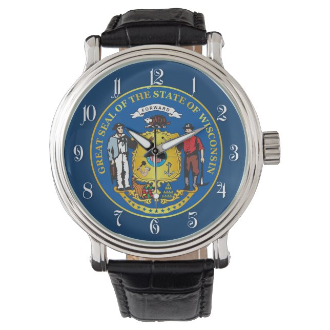Reloj De Pulsera Sello del estado de Wisconsin (Anverso)