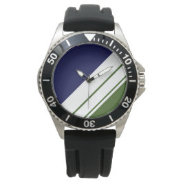 Reloj De Pulsera Selva atlética Selva verde franjas de Carreras bla
