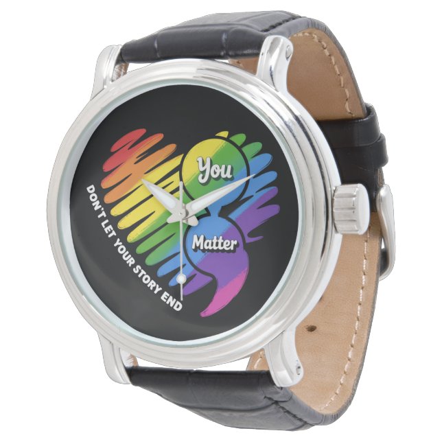 Reloj De Pulsera Semikolon LGBTQ Prevención del suicidio Salud Ment (Angular)