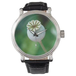 Reloj De Pulsera Semilla de la cabeza de la flor de amapola, Cabo O