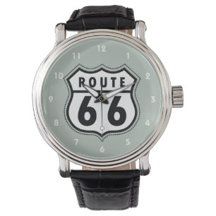 Reloj De Pulsera Señal de la ruta Ash Gray Route 66 Road