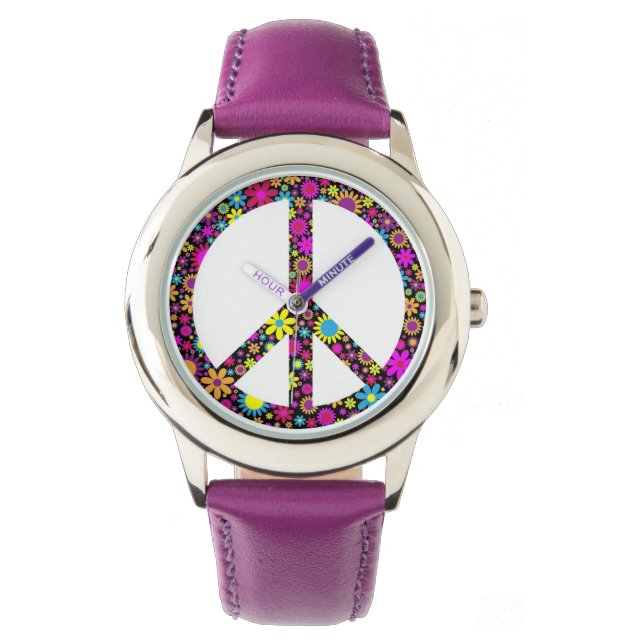 RELOJ DE PULSERA SEÑAL DE PAZ DE FLORAL GROOVY (Anverso)