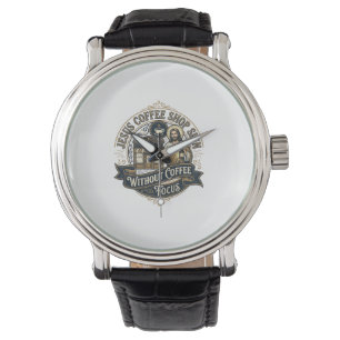 Reloj De Pulsera Señal de tienda de café Jesús Sin enfoque en café 