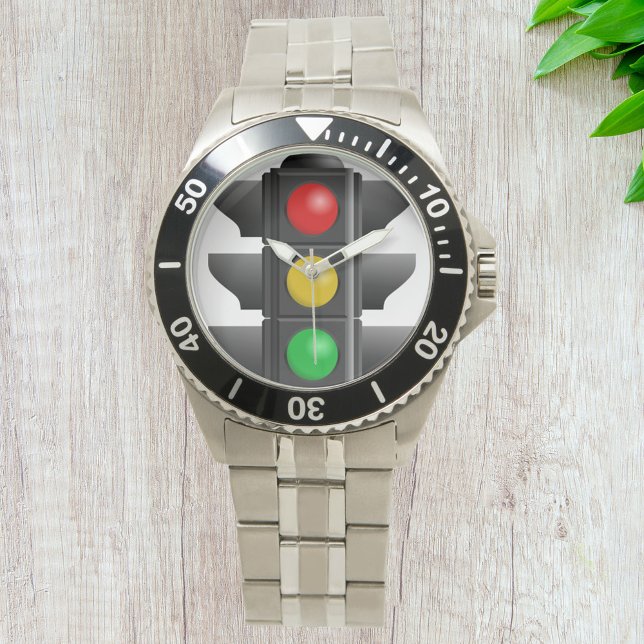Reloj De Pulsera Señal verde amarilla roja de luces de tráfico (Subido por el creador)