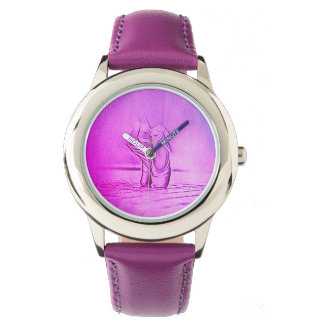 Reloj De Pulsera Sencillamente elegante ballet púrpura zapatos en p (Anverso)