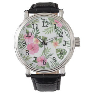 Reloj De Pulsera Sencillo verano tropical floral  Vigilancia mascul