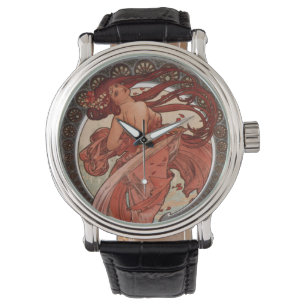 Reloj De Pulsera Señora de Nouveau del arte de Alfonso Mucha