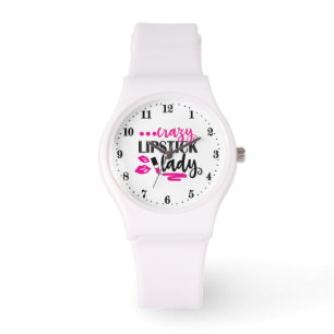Reloj De Pulsera Señora del lápiz labial loco divertida 