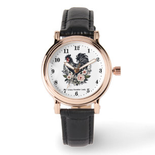 Reloj De Pulsera Señora gallo loca linda personalizable