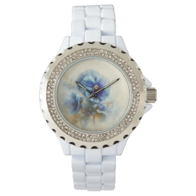 Reloj De Pulsera Señoras Floral Pansy Watch (Anverso)