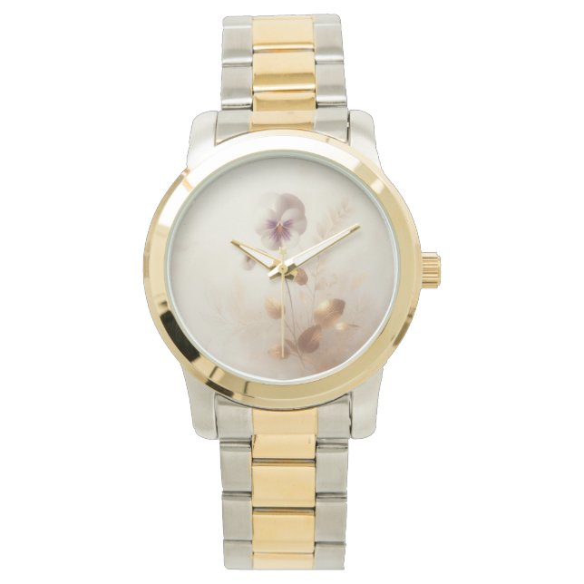 Reloj De Pulsera Señoras Floral sobredimensionada de dos tacones pa (Anverso)