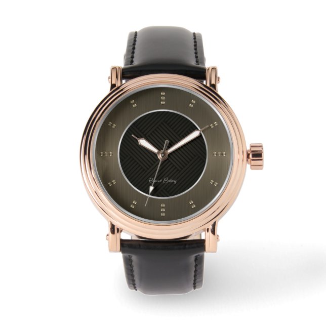 Reloj De Pulsera Sepia Metallic Luxury (Anverso)
