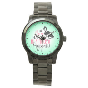Reloj De Pulsera Ser Un Flamingo En Un Rebaño De Cerdos-27308