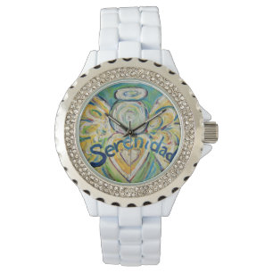 Reloj De Pulsera Serenidad Guardian Inspirador Angel Writing Watch