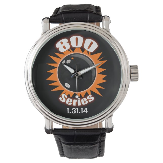Reloj De Pulsera Serie 800 Negro y Naranja (Anverso)